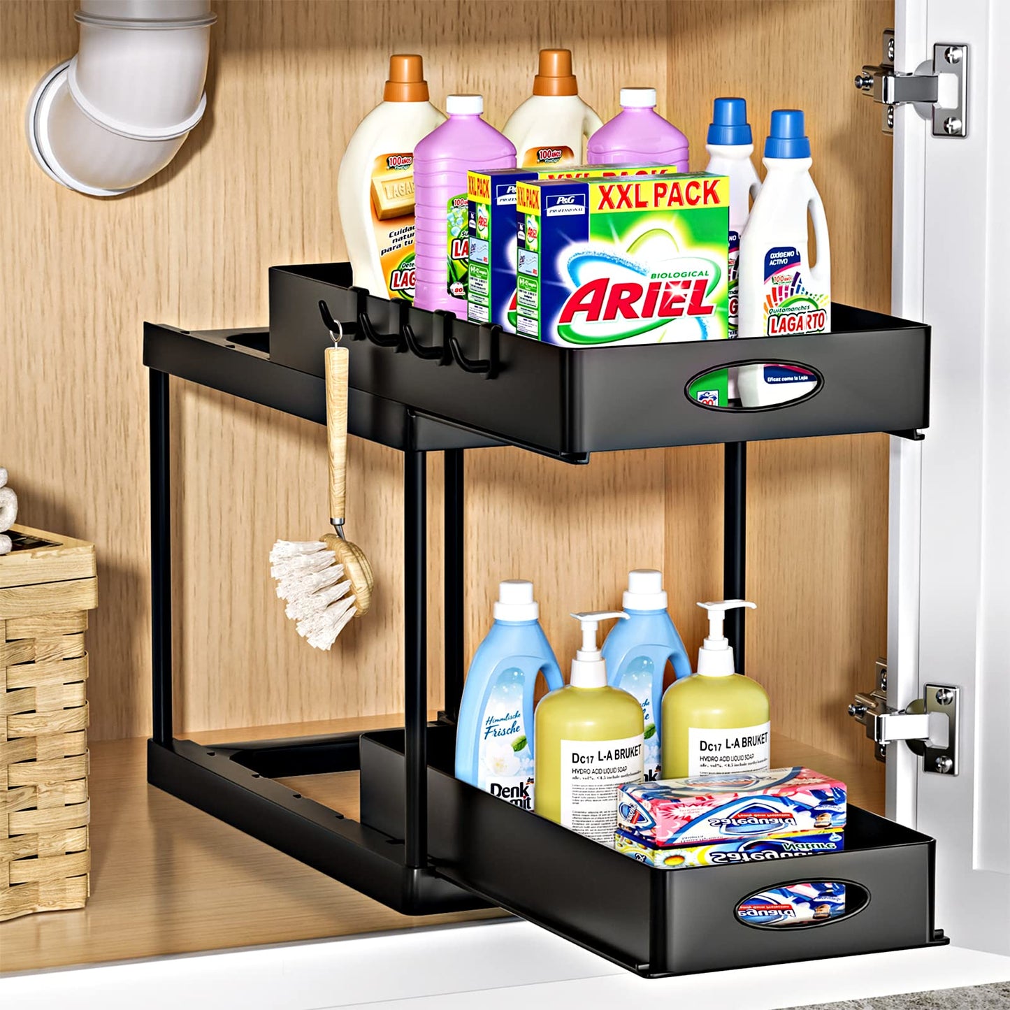 Suzannah's Kitchen 2-Tier Dual Sliding Cabinet Organizer