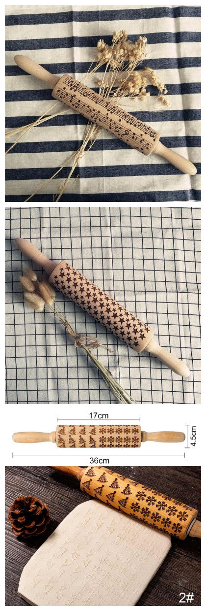 Christmas Baking: Embossed Rolling Pin-65 STYLES