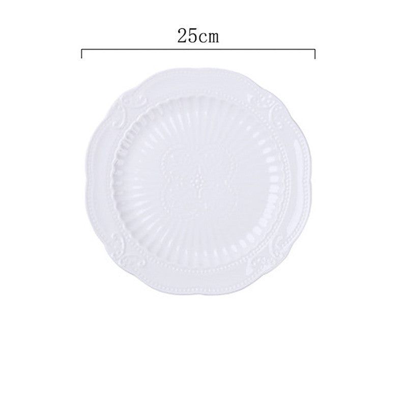 Suzannah's Kitchen Bone China Embossed Floral Dessert Stand & Plate