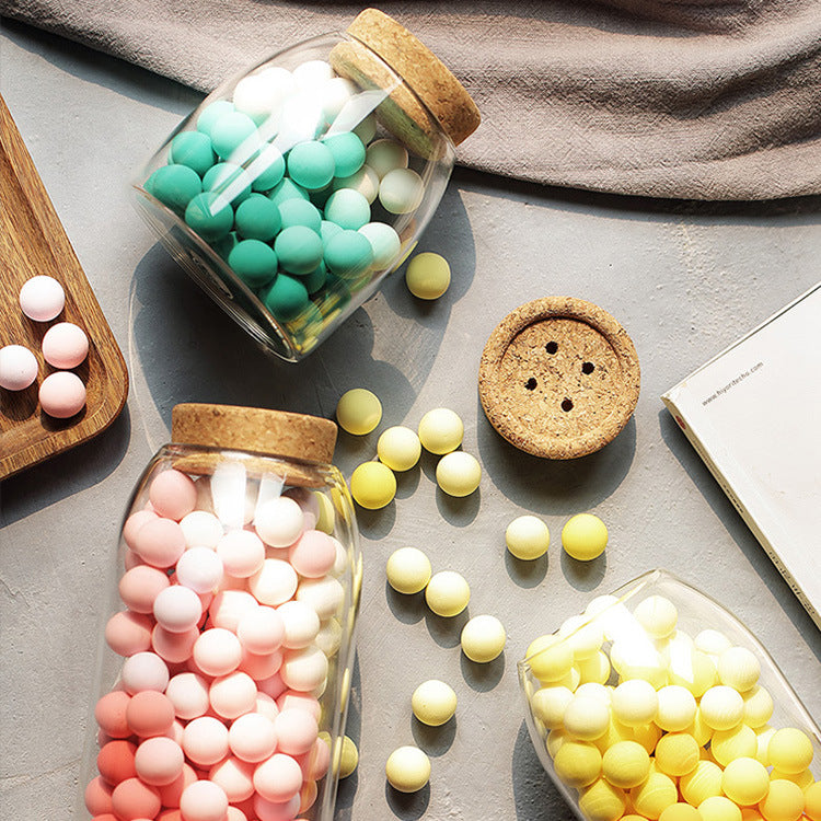Glass Jar with Stylish Cork Ball Top