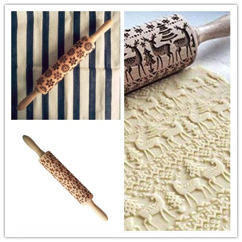 Christmas Baking: Embossed Rolling Pin-65 STYLES