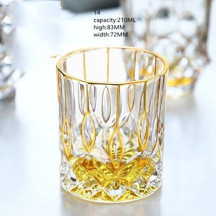 Gold Embellished European Crystal Glassware
