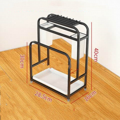 Multi-Function Stainless Steel Square Tube Storage Caddy for Knives, Cutting Board and more