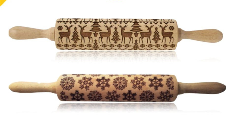 Christmas Baking: Embossed Rolling Pin-65 STYLES