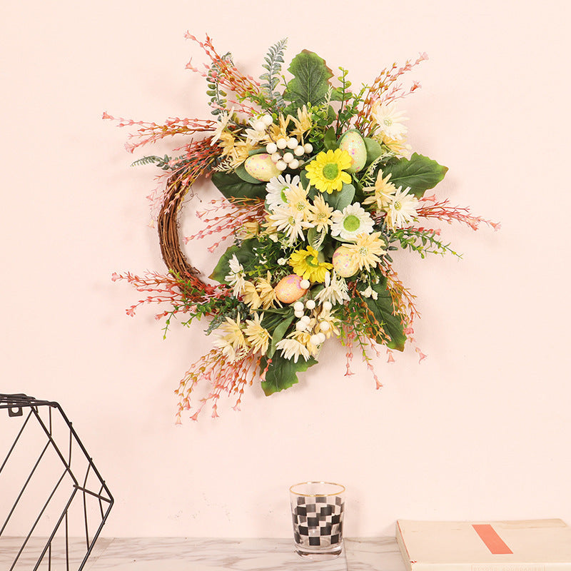 Wild Chrysanthemum & Easter Eggs Wreath