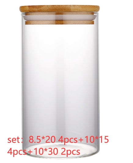 Round High Borosilicate Glass Jar-Bamboo Lid