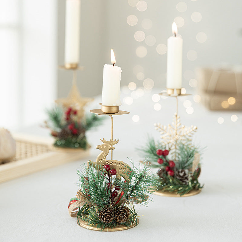 Suzannah's Kitchen Christmas Gold Silhouette Candle Holder
