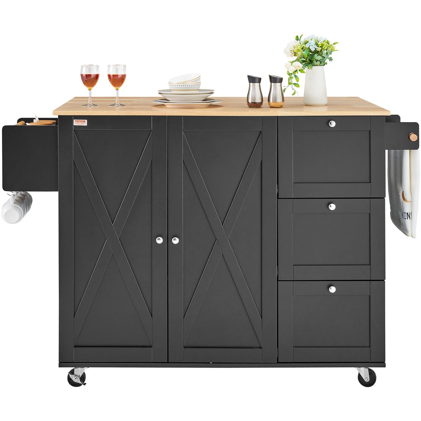 Suzannah's Kitchen Mobile Kitchen Island Workstation Cabinet