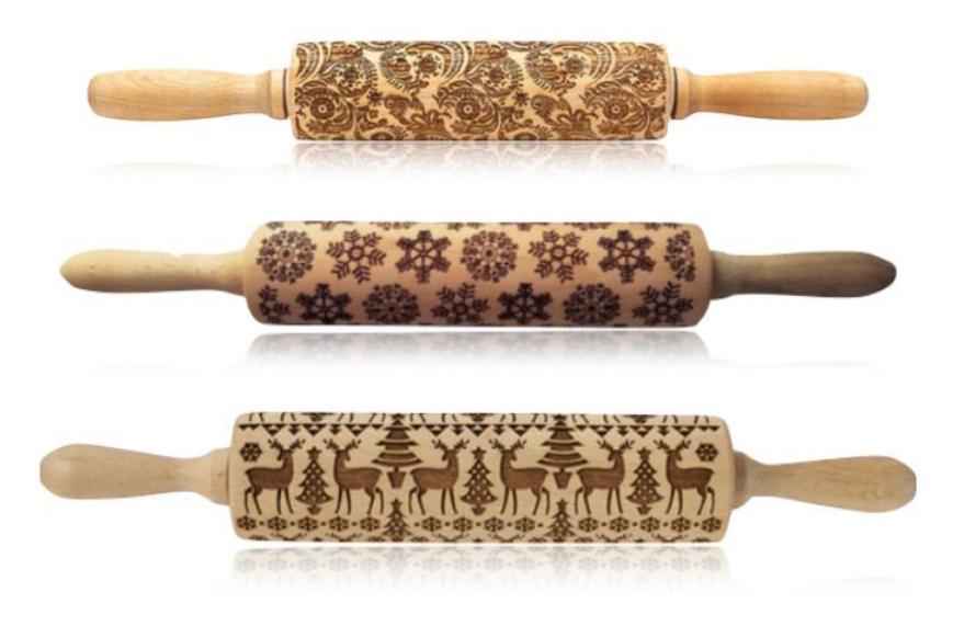 Christmas Baking: Embossed Rolling Pin-65 STYLES