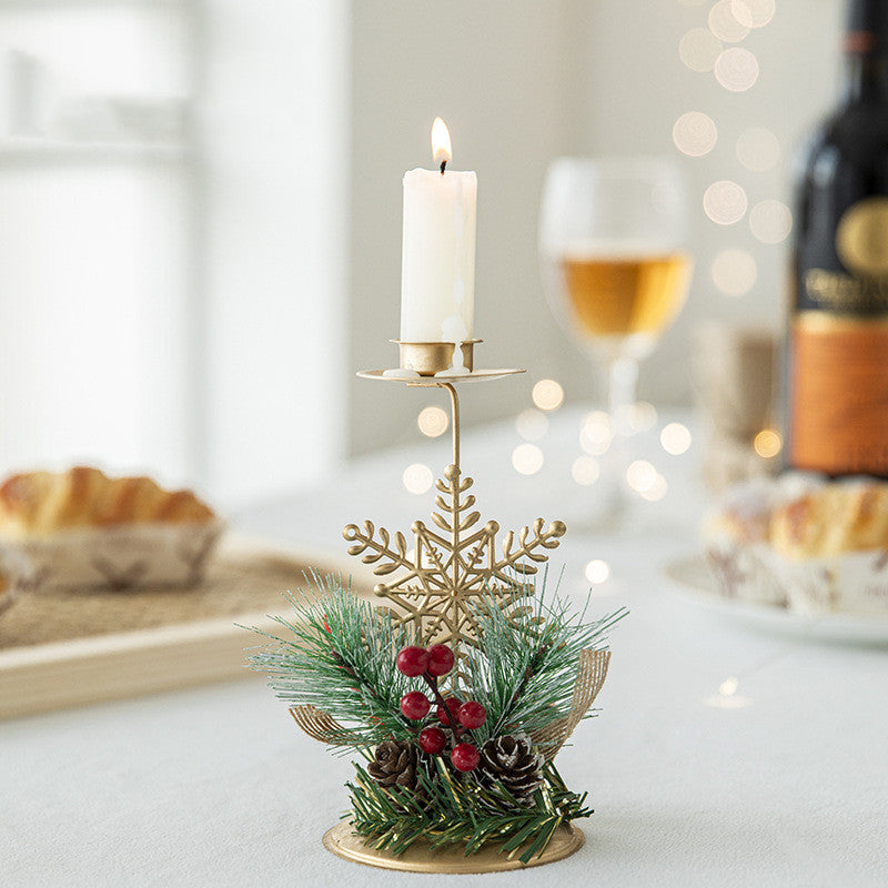 Christmas Gold Candlesticks Deer, Star, Snowflake