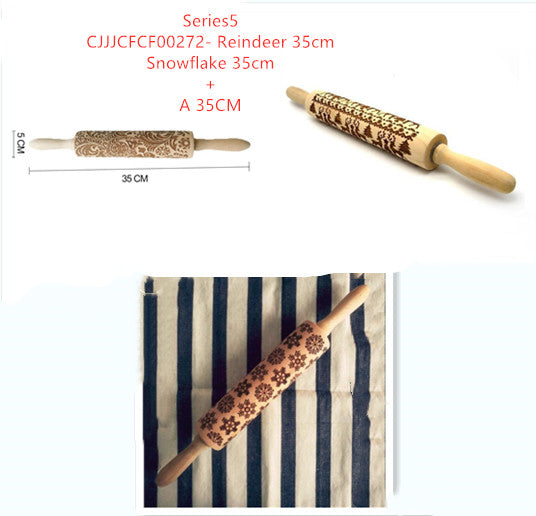 Christmas Baking: Embossed Rolling Pin-65 STYLES