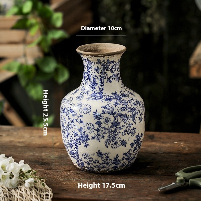 Vase-Classic Chinese Ceramic-Round-Narrow Neck