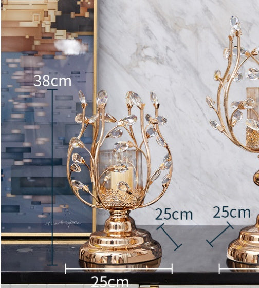 Suzannah's Kitchen Luxury Retro Metal & Glass Hurricane Candle Holder