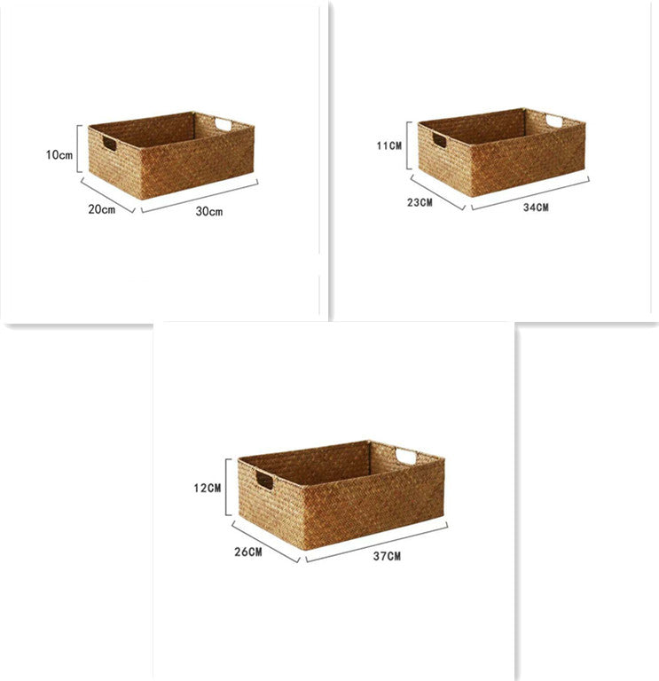 Hand Woven Rectangular Seagrass Storage Baskets