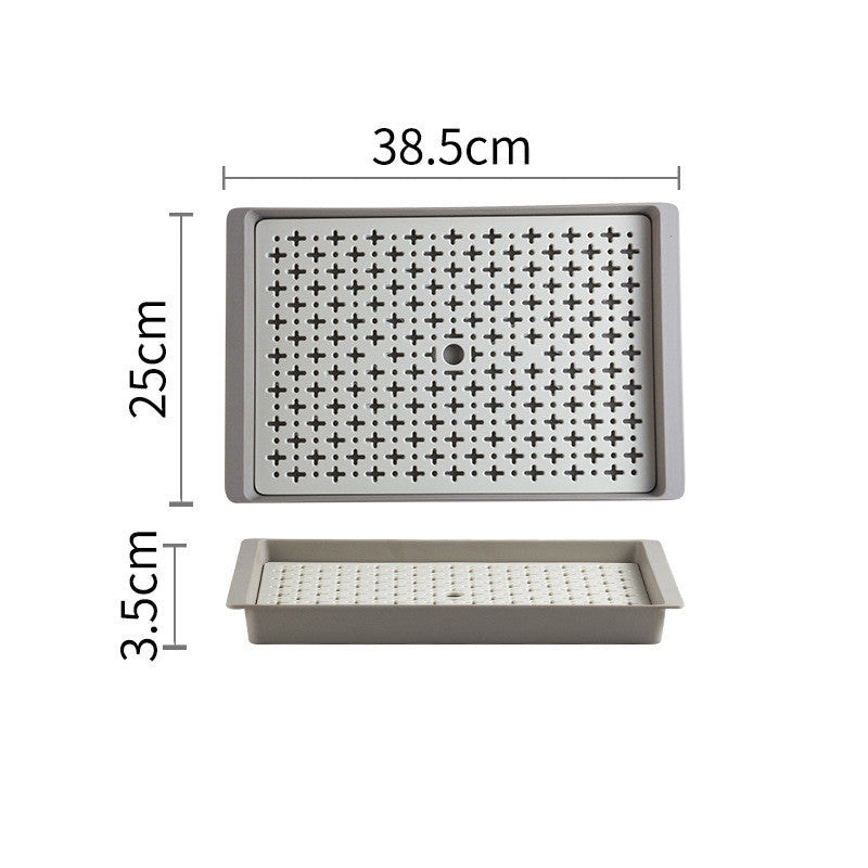 Suzannah's Kitchen Melamine Serving Tea Tray with Drain Mat