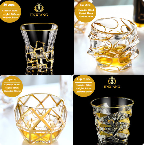 Crystal Drinking Glasses with Gold Gilding
