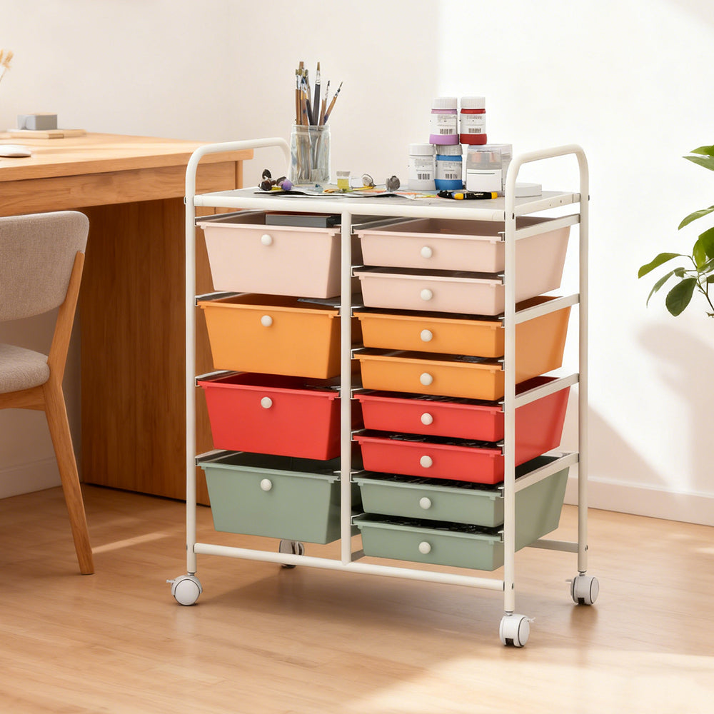 Suzannah's Kitchen 12-Drawer Rolling Utility Cart & Mobile Organizer