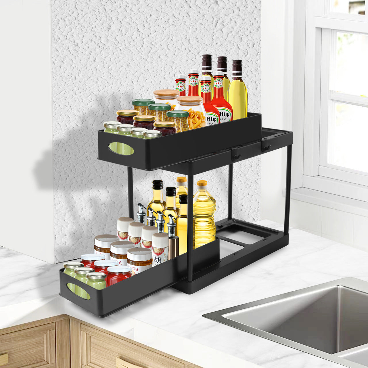Suzannah's Kitchen 2-Tier Under-Counter Cabinet Pull-Out Rack