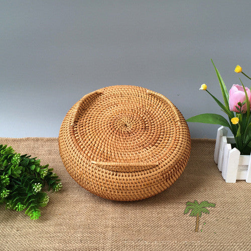 Chinese Rattan Basket with Lid