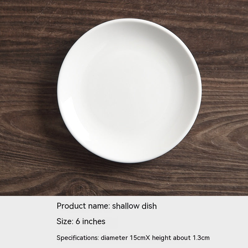 White Ceramic Embossed Dessert Plates