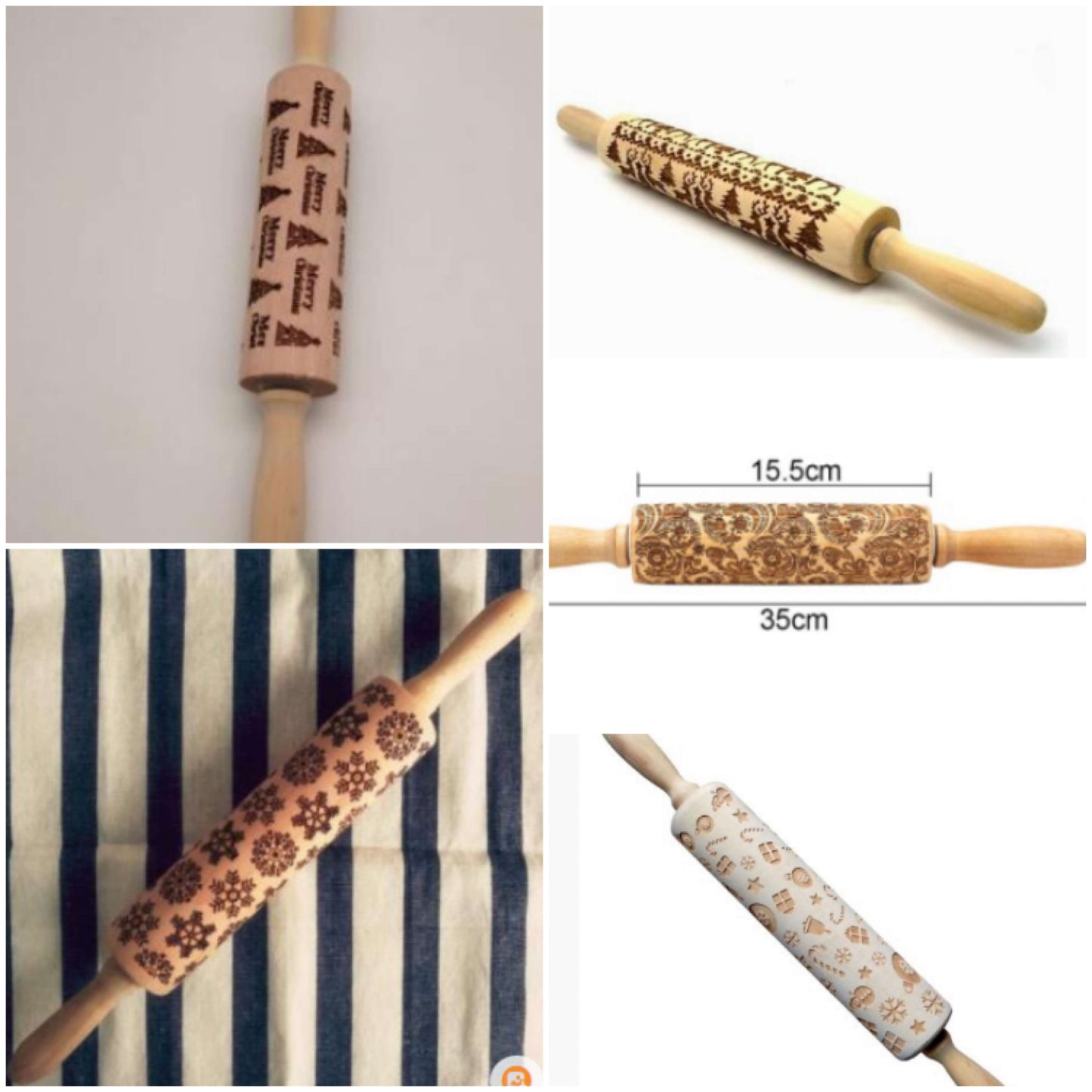 Christmas Baking: Embossed Rolling Pin-65 STYLES
