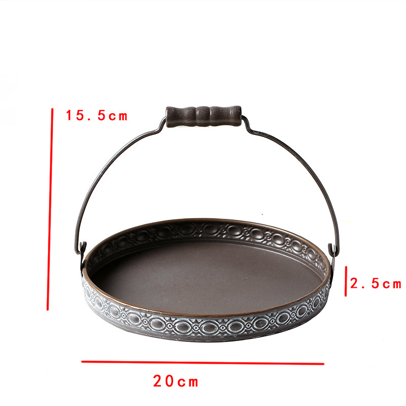 Retro Iron Art Serving Tray/Dessert Tray with Handle