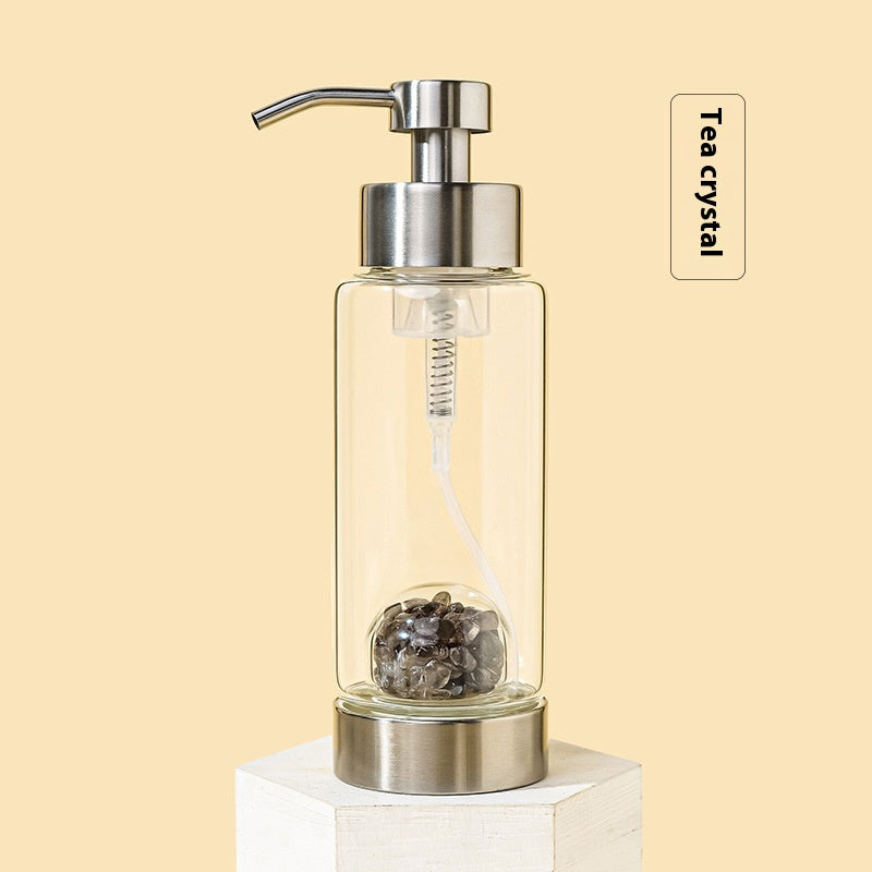 Suzannah's Kitchen Natural Crystal Gravel Glass Pump Bottle