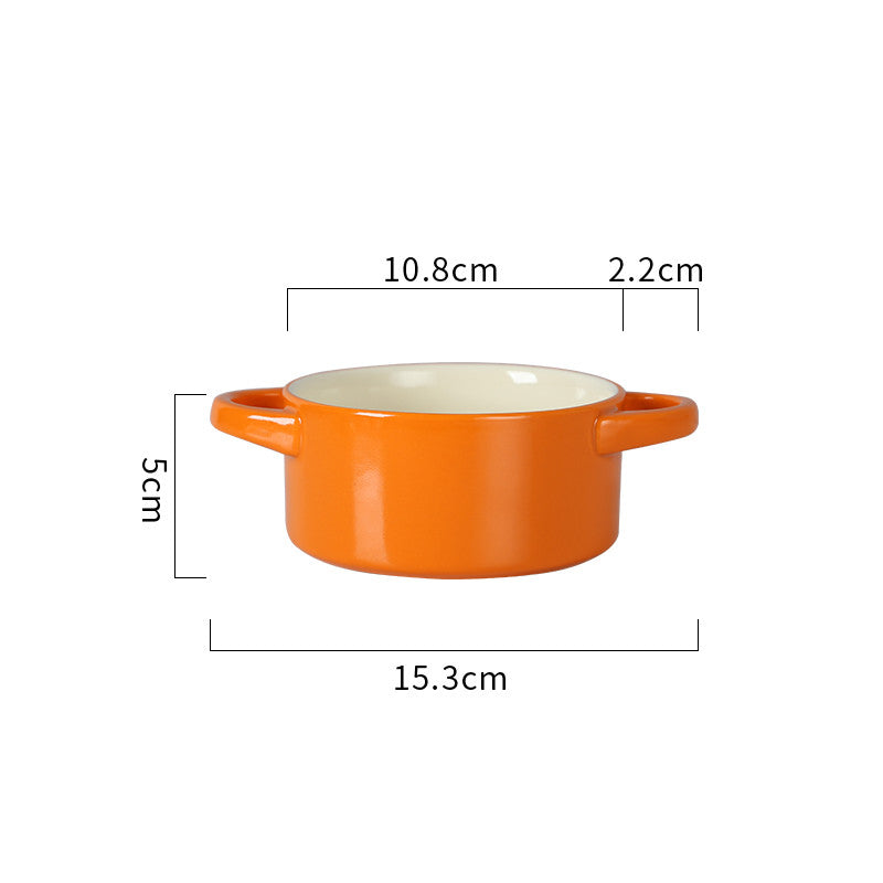 Ceramic Single Serving Bowl with Handles and Lid