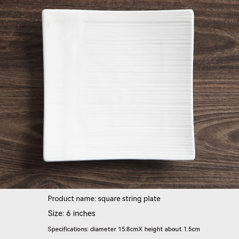 White Ceramic Embossed Dessert Plates