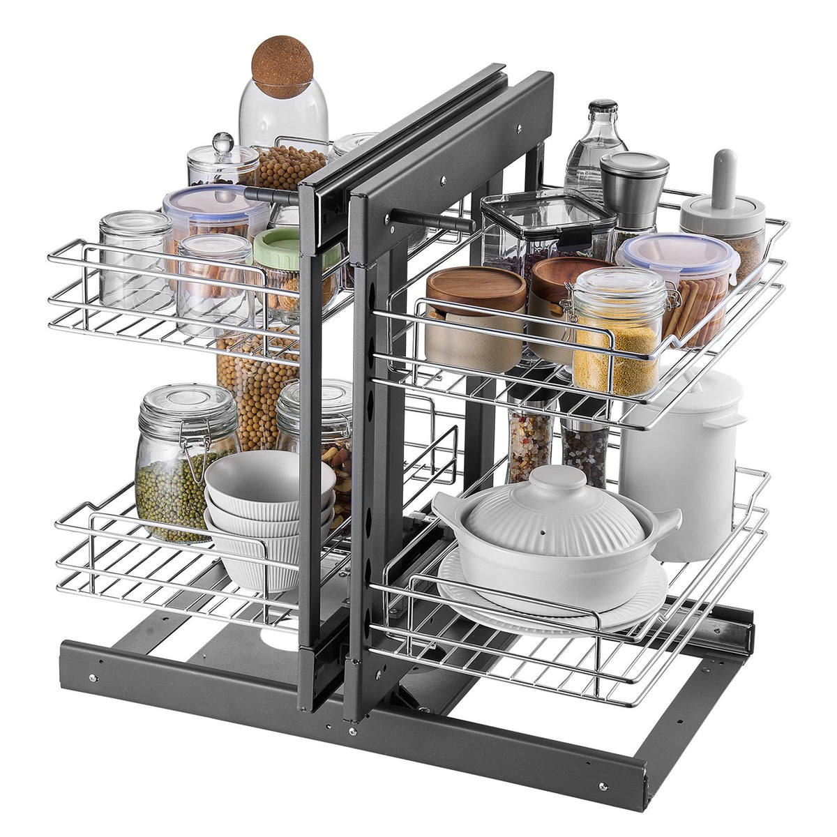 Suzannah's Kitchen 2-Tier Blind Corner Cabinet Pull-Out Organizer