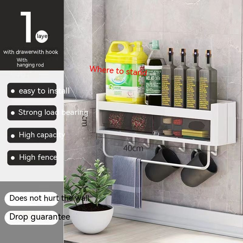 Wall-Mounted Kitchen Racks-White