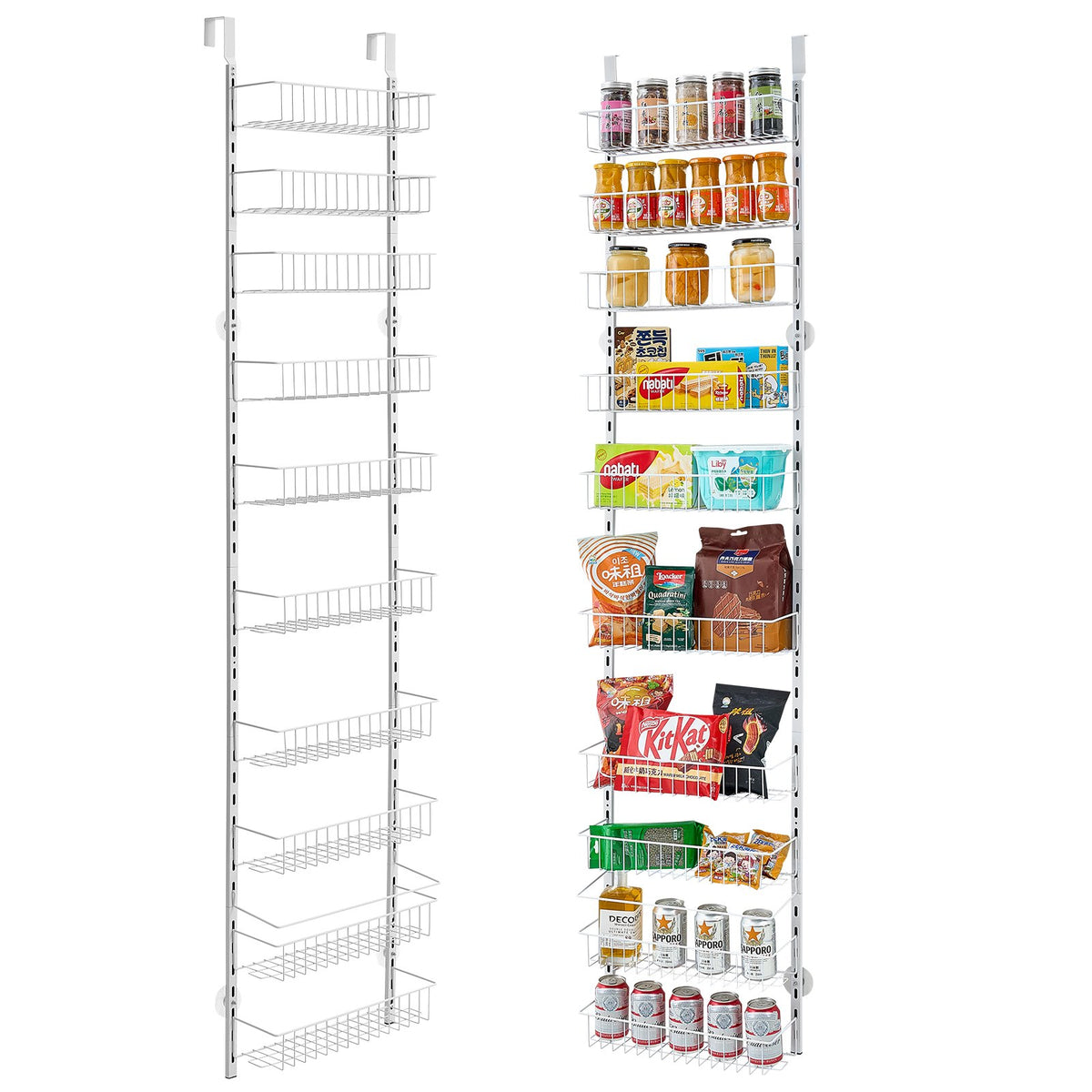 Suzannah's Kitchen 10-Tier Adjustable Over-The-Door Pantry Organizer