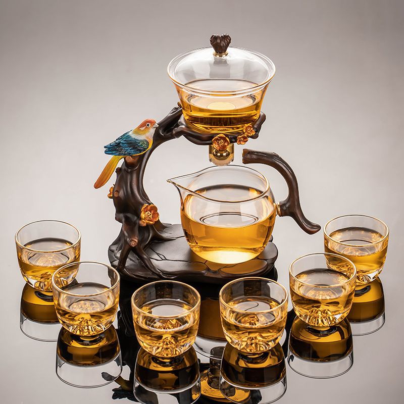 Bird on a Branch Glass Automatic Brewer & Tea Set