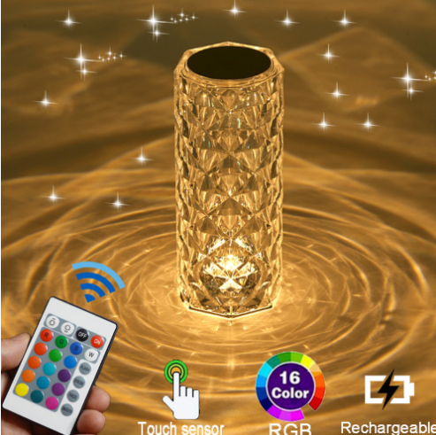 Suzannah's Kitchen Diamond Cut Cylindrical RGB LED Table Lamp