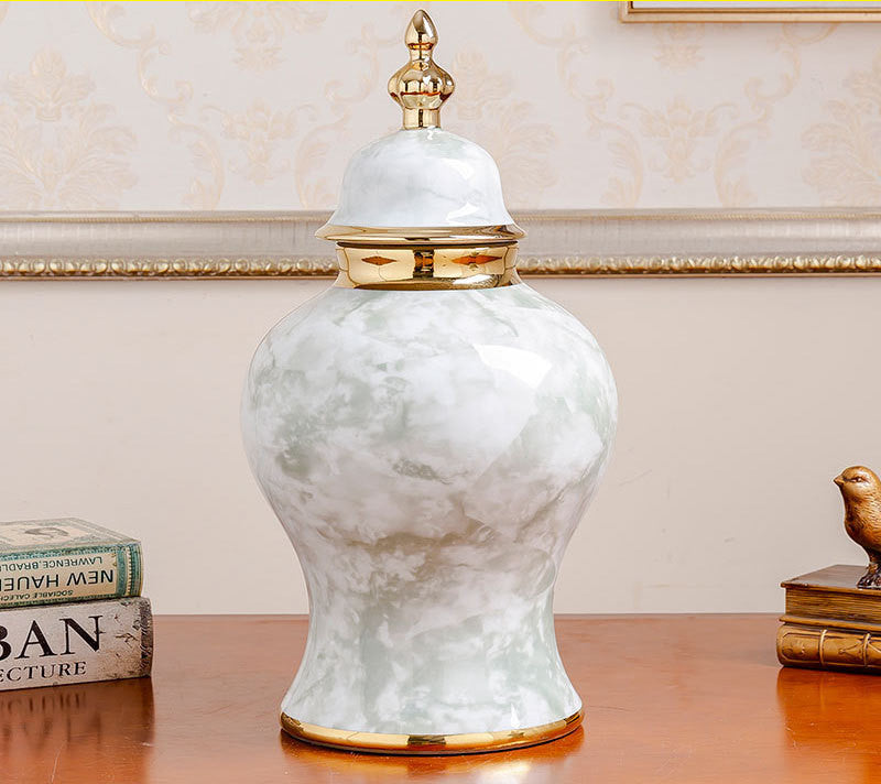 Vase-Classic Ginger Jar-Marble Finish