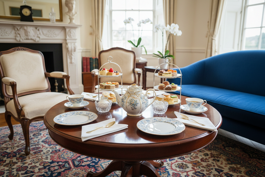 Setting the Scene for After Dinner Dessert with Coffee and Tea