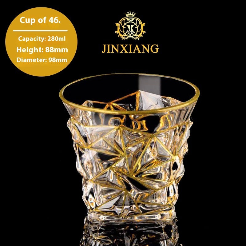 Crystal Drinking Glasses with Gold Gilding