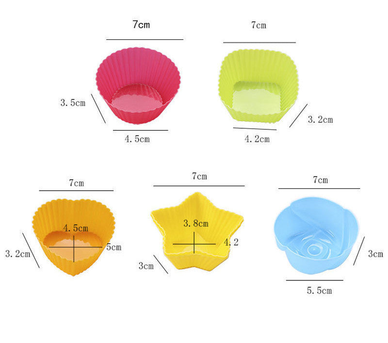 Silicone Cupcake  Liners-5 Shapes