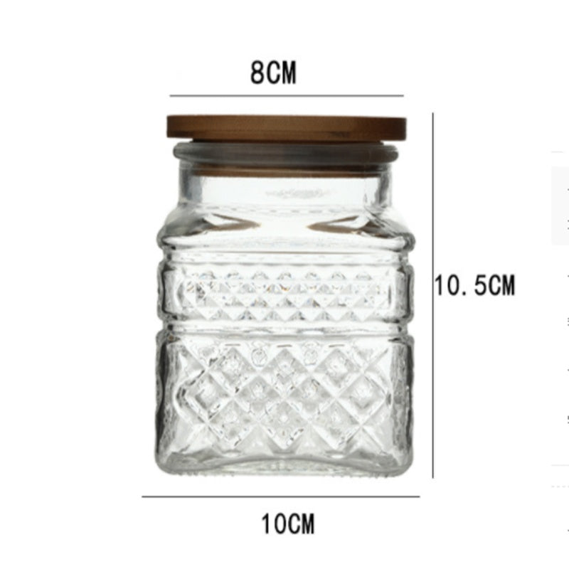 Airtight French Glass Jars with Bamboo Lid