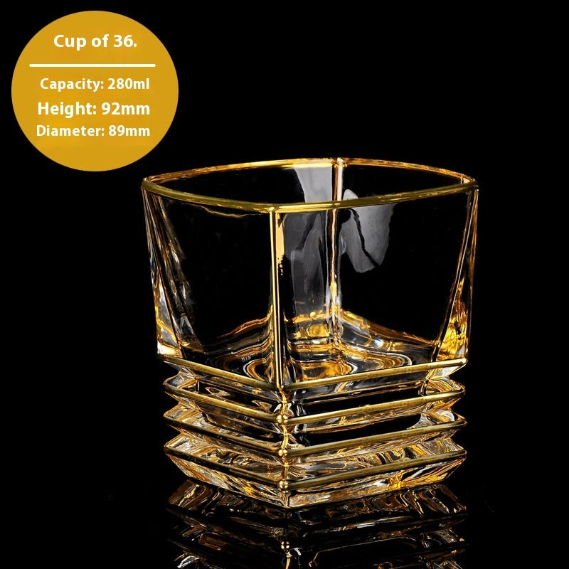 Crystal Drinking Glasses with Gold Gilding