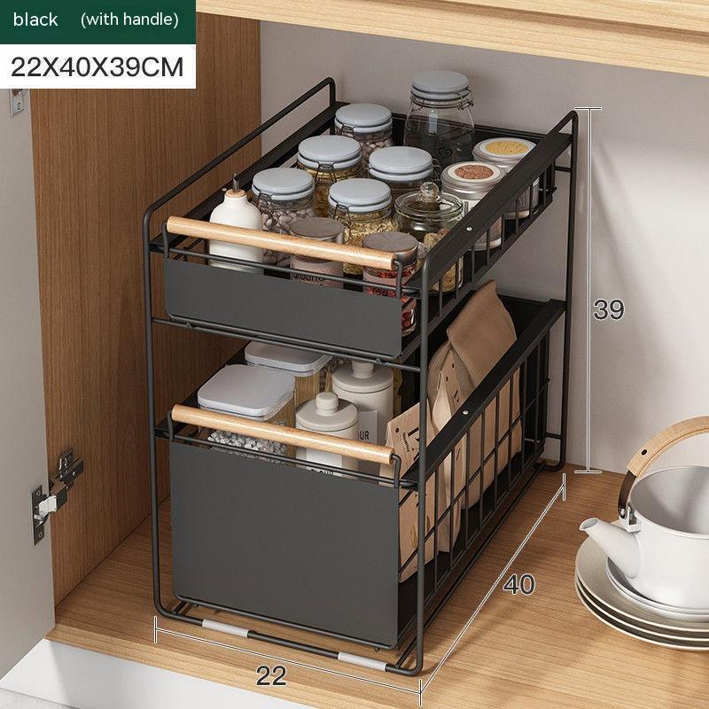 Metal 2-Tier Pull Out Organizer Rack-Variety of Colors