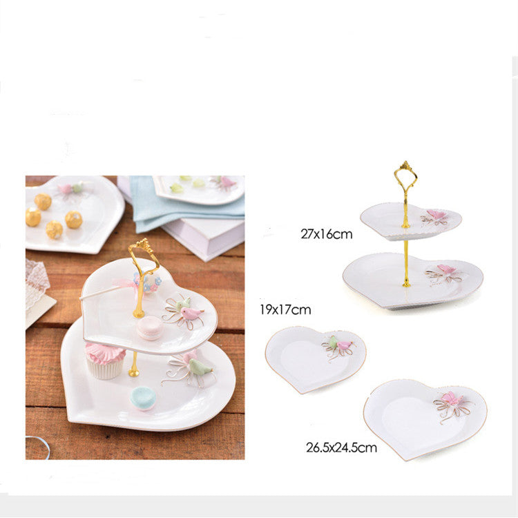 Bone China Heart Dessert Trays