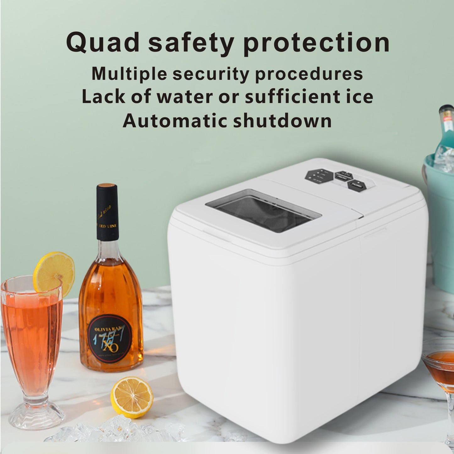 Fast White Countertop Ice Maker