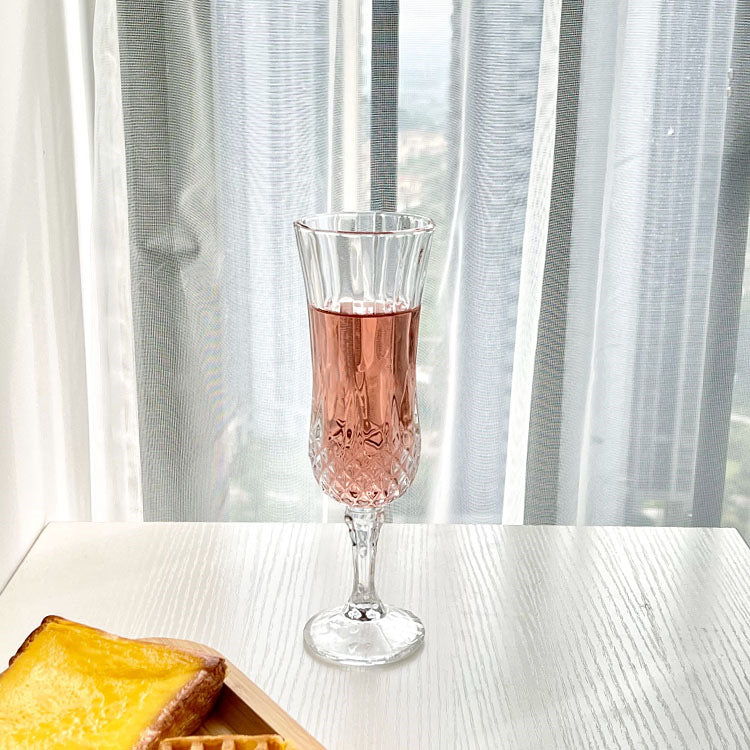 Champagne Flute with Cut Glass Base