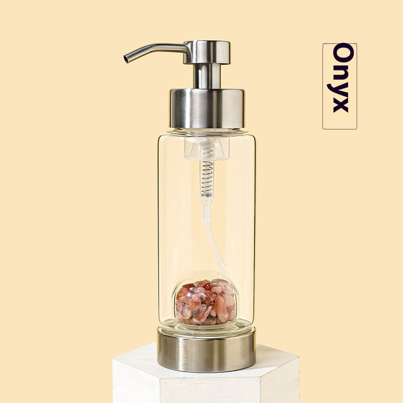 Natural Crystal Gravel Glass Pump Bottle