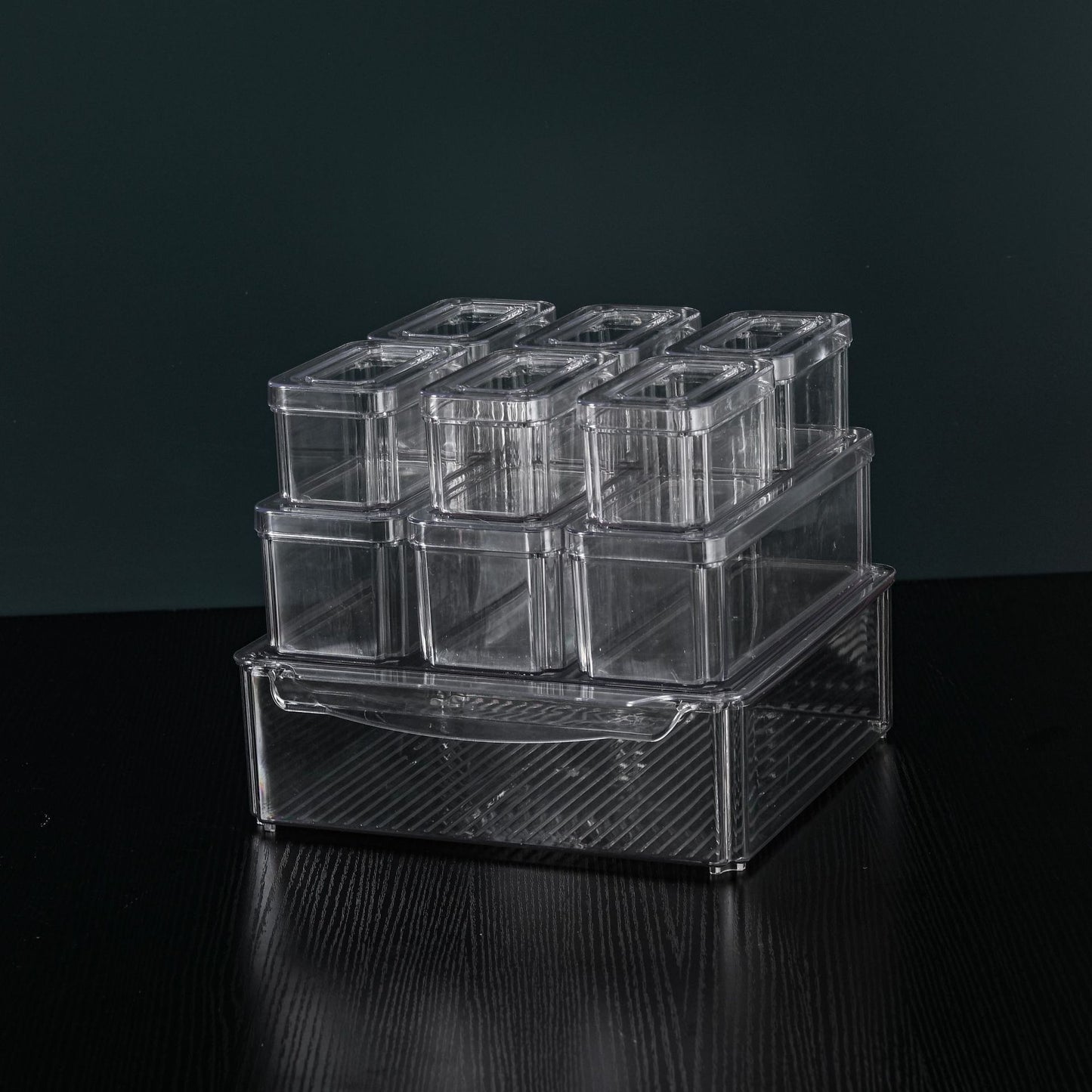 10PC Clear Stackable Crisper Boxes