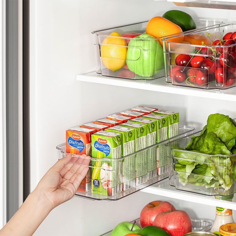 6PC Clear Stackable Refrigerator Bins