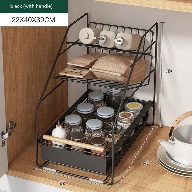 Metal 2-Tier Pull Out Organizer Rack-Variety of Colors