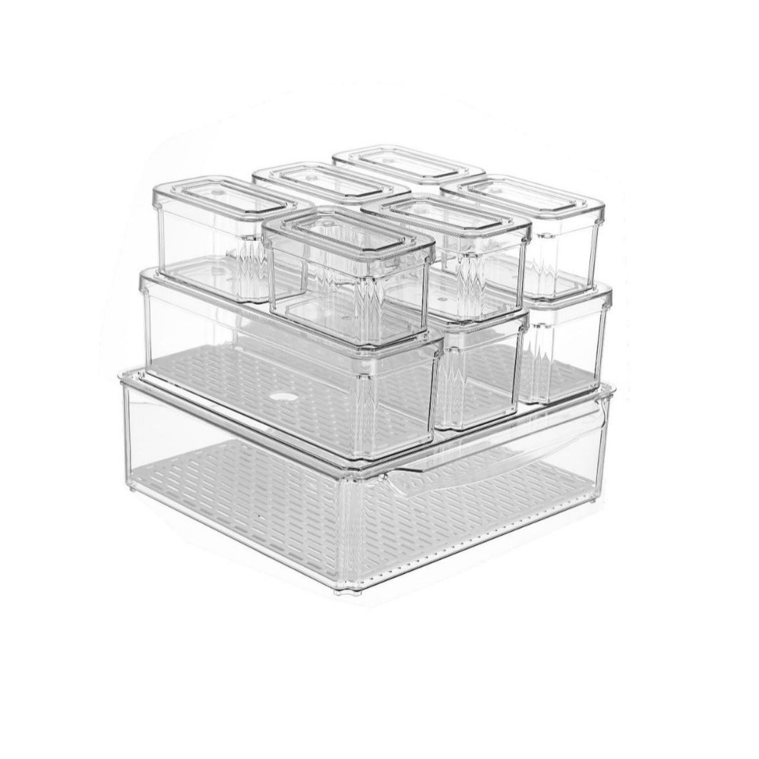 10PC Clear Stackable Crisper Boxes