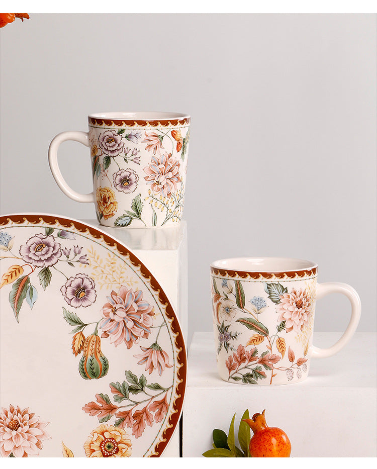 Thanksgiving Tableware: Autumn Flowers Ceramic Dinnerware